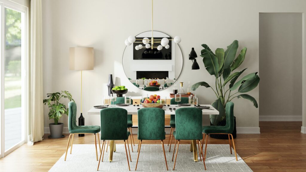 A photo of a pretty dining room as the featured image for the community guide in Homes for Sale in Beverly Park Phoenix AZ